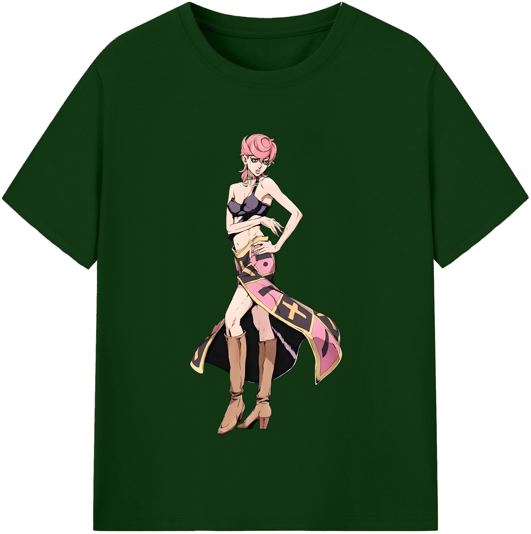 （画像用） ジョジョの奇妙な冒険 トリッシュ?ウナ JoJo's Bizarre Adventure Trish Una 綿100％半袖Tシャツ（フロントプリント）